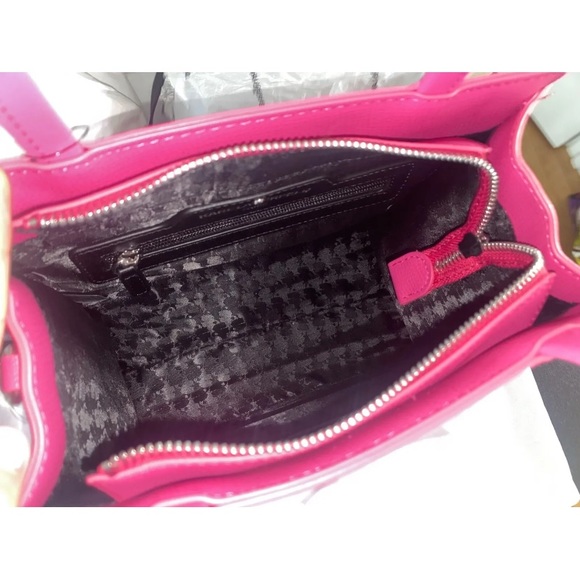 SOLD NEW ! KARL LAGERFELD Paris Maybelle Top Handle Satchel w/ Logo Strap Pink - Picture 5 of 6
